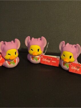 Disney Purple Angel Duck Bath Toy Trio